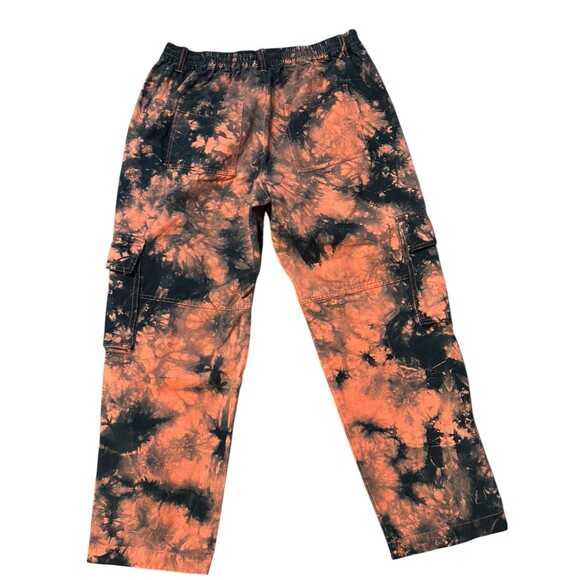 Empyre Tie Dyed Cargo Street Pants Woman's Sz M Elastic Waist - Picture 2 of 4